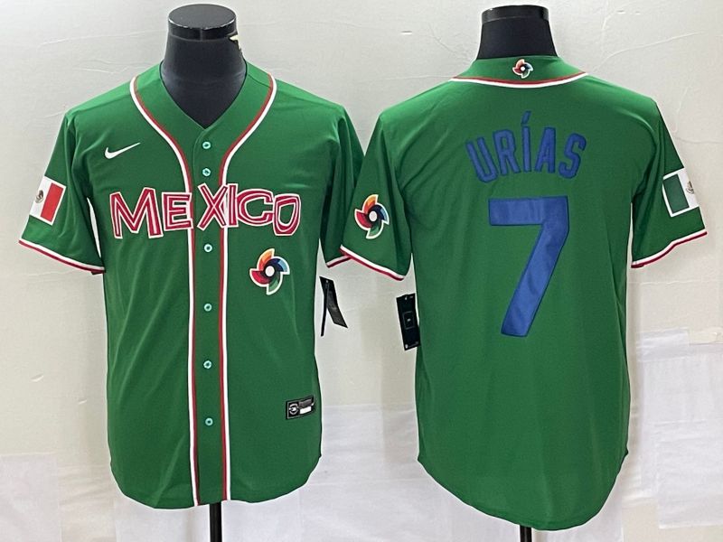Men 2023 World Cub Mexico #7 Urias Green blue Nike MLB Jersey->more jerseys->MLB Jersey